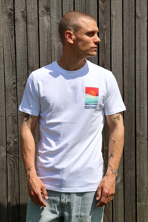 Afbeelding van TROPEZ 2501020202 200 White -  T-Shirt Backprint - Kultivate
